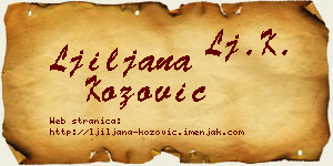 Ljiljana Kožović vizit kartica